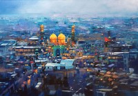 Shan Amrohvi, 30 x 42 inch, Acrylic on Canvas, Cityscape Painting, AC-SA-202